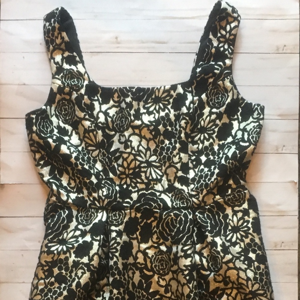 Francesca’s Black and Silver Brocade Dress S-Med